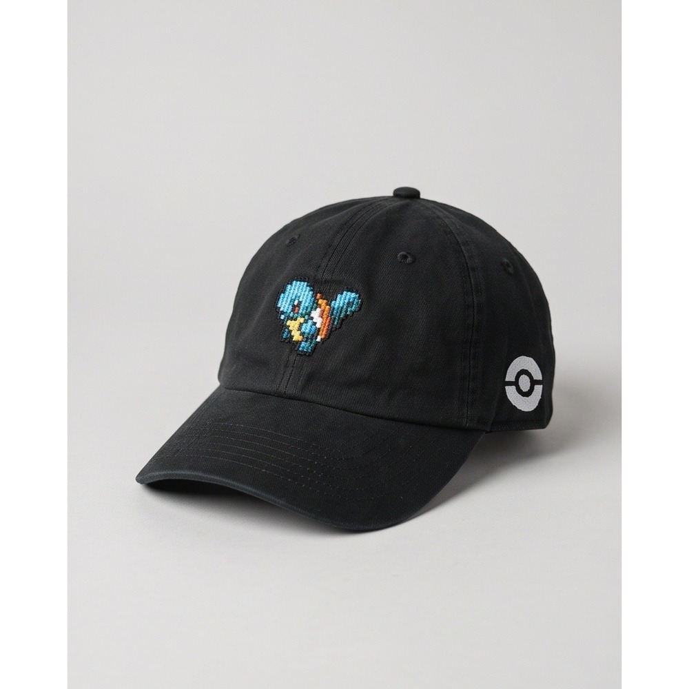 Pokemon Squirtle Pixel Art Black Cotton Dad Hat Adjustable Baseball Cap OSFM